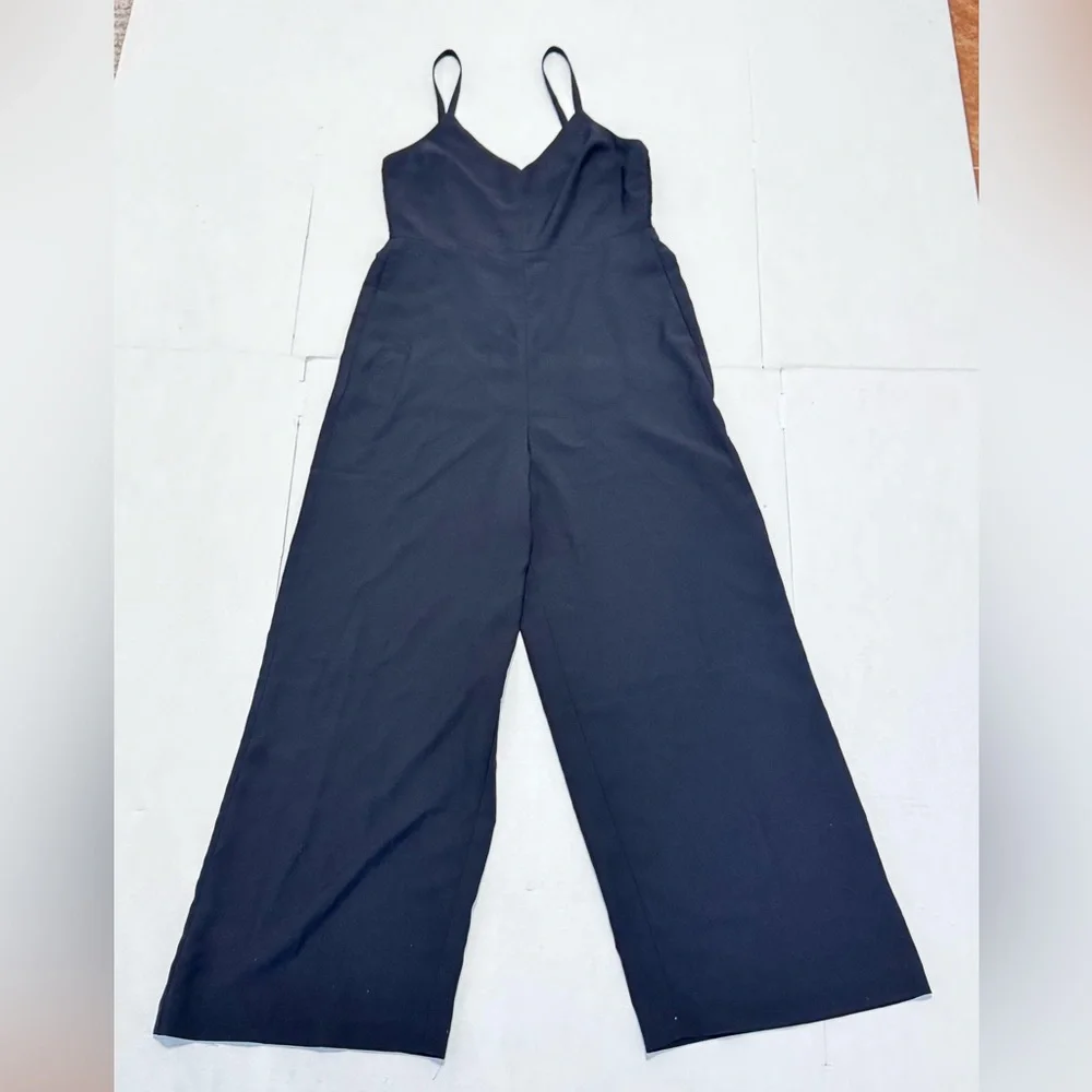 Madewell Thistle Cami Black Wide-Leg Jumpsuit with Spaghetti Straps Size 0